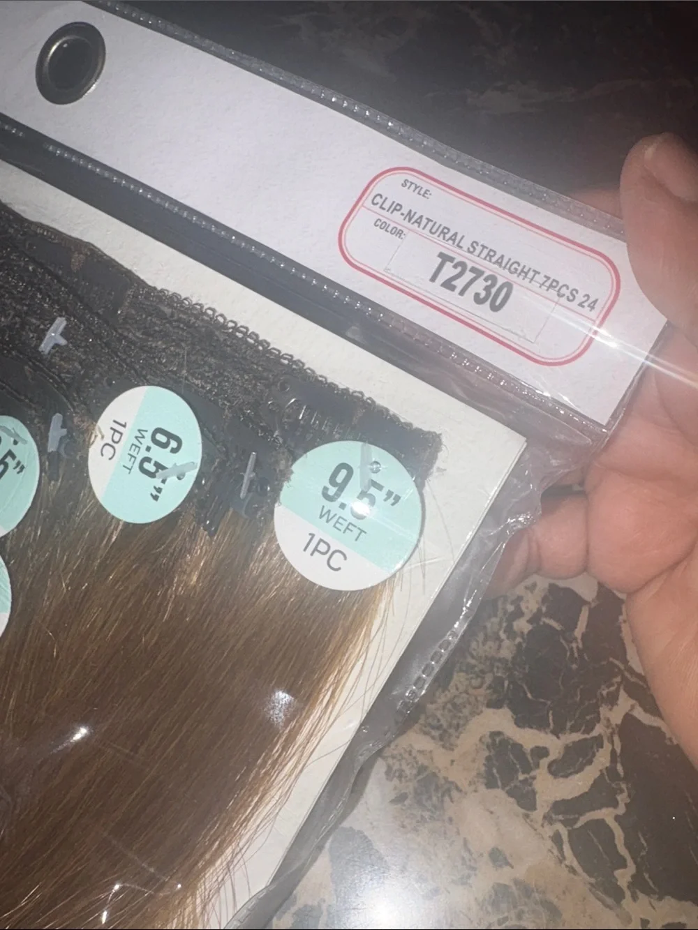7-Piece Clip-In Hair Extensions - Light Brown Ombre